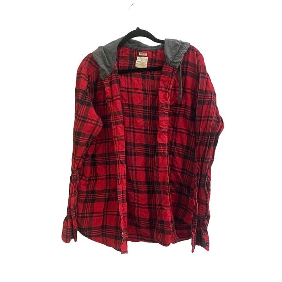 American Eagle red Plaid Men's XL Super Soft Button Up - Picture 1 of 5